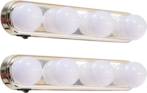 Professional Hollywood Makeup Lighting (one Set) Cordless with LED Bulbs Portable Makeup Light LED Vanity Mirror Lights Bright Lighting Fixture Strip for Bathroom Dressing Room Vanity Table in Saudi Arabia