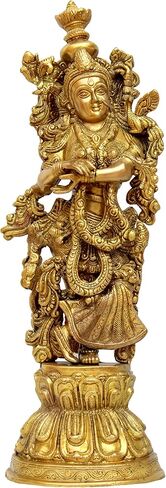 eSplanade - Brass Radha Krishna - Big Size - Brass Radha Idol Statue Sculpture (21") (Krishna Antique) in Saudi Arabia