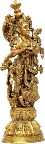 eSplanade - Brass Radha Krishna - Big Size - Brass Radha Idol Statue Sculpture (21") (Krishna Antique) in Saudi Arabia