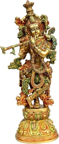 eSplanade - Brass Radha Krishna - Big Size - Brass Radha Idol Statue Sculpture (21") (Krishna Antique) in Saudi Arabia