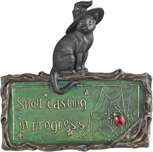 Design Toscano CL69238 Black Sign-Witch's Cat Spell Casting Wall Sculpture, full color in Saudi Arabia