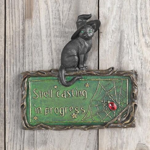 Design Toscano CL69238 Black Sign-Witch's Cat Spell Casting Wall Sculpture, full color in Saudi Arabia