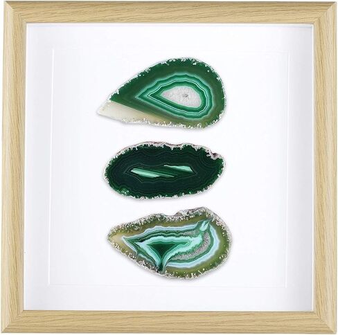 Rockcloud 8.8 inches Framed Agate Slice/Natural Agate Geode Gemstone Wall Decor Living Room Dorm Wedding Wall Art Table Top Display Home Decoration, Blue in Saudi Arabia