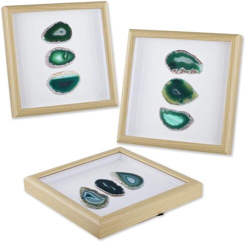 Rockcloud 8.8 inches Framed Agate Slice/Natural Agate Geode Gemstone Wall Decor Living Room Dorm Wedding Wall Art Table Top Display Home Decoration, Blue in Saudi Arabia