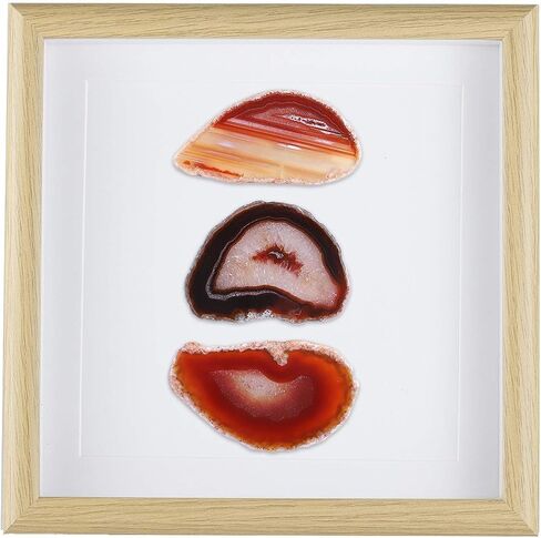 Rockcloud 8.8 inches Framed Agate Slice/Natural Agate Geode Gemstone Wall Decor Living Room Dorm Wedding Wall Art Table Top Display Home Decoration, Blue in Saudi Arabia