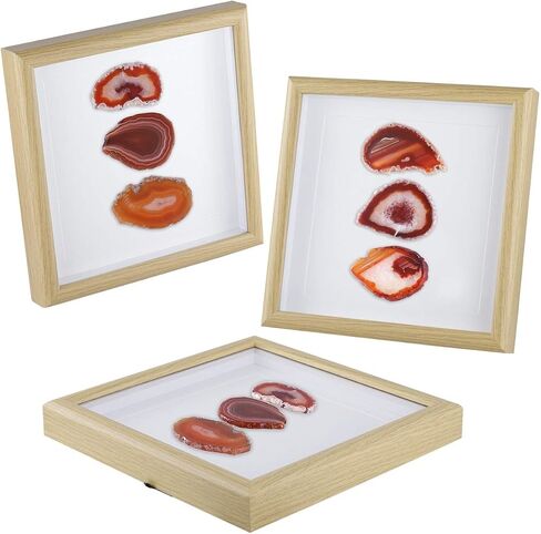 Rockcloud 8.8 inches Framed Agate Slice/Natural Agate Geode Gemstone Wall Decor Living Room Dorm Wedding Wall Art Table Top Display Home Decoration, Blue in Saudi Arabia