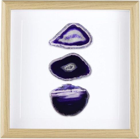 Rockcloud 8.8 inches Framed Agate Slice/Natural Agate Geode Gemstone Wall Decor Living Room Dorm Wedding Wall Art Table Top Display Home Decoration, Blue in Saudi Arabia