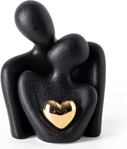 Heart Decor for Couple-Home Decor Living Room Sculptures Modern Home Office Decorations for Bedroom Couple Figurine Heart Decor(Black) in Saudi Arabia