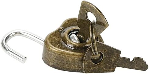 10 قطع من القفل البرونزي العتيق للزوجين على شكل قلب قفل صغير مع مفتاح معدني صغير مجموعة قفل المفاتيح، 1.30 بوصة × 0.87 بوصة، لصندوق تخزين المجوهرات وكتاب اليوميات وحقيبة الظهر المدرسية in Kuwait