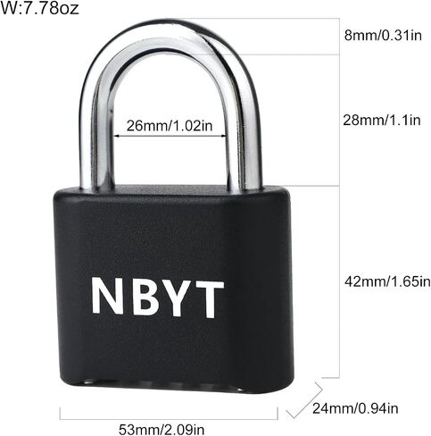 NBYTSتأمين متعلقاتك مع أقفال NBYT المركبة - أقفال الصالة الرياضية مع رمز، قفل مجموعة في الهواء الطلق، قفل أرقام للخزانة، السقيفة أو أي مكان آخر تحتاجه in Kuwait