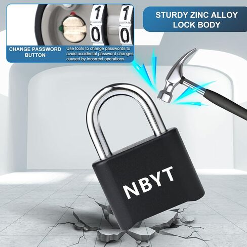 NBYTSتأمين متعلقاتك مع أقفال NBYT المركبة - أقفال الصالة الرياضية مع رمز، قفل مجموعة في الهواء الطلق، قفل أرقام للخزانة، السقيفة أو أي مكان آخر تحتاجه in Kuwait