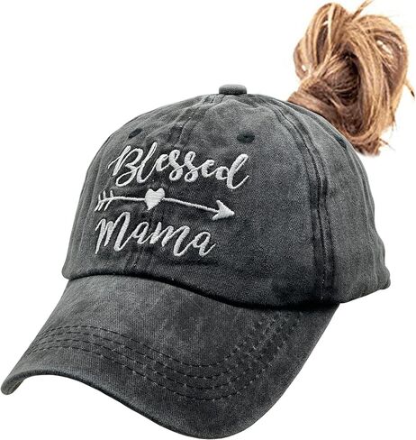 Blessed Mama Embroidered Baseball Cap Vintage Distressed Hat in Saudi Arabia