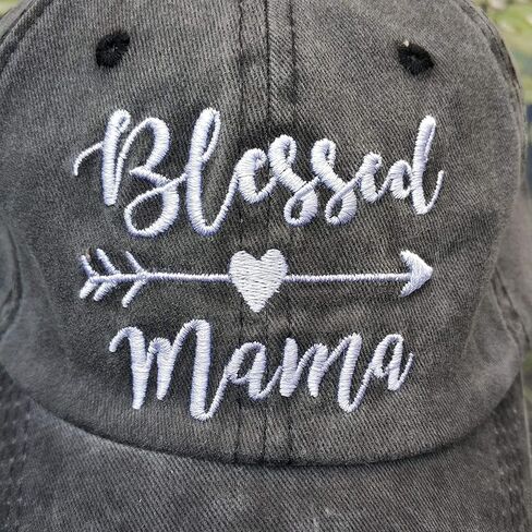 Blessed Mama Embroidered Baseball Cap Vintage Distressed Hat in Saudi Arabia