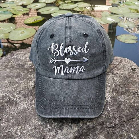 Blessed Mama Embroidered Baseball Cap Vintage Distressed Hat in Saudi Arabia