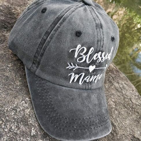 Blessed Mama Embroidered Baseball Cap Vintage Distressed Hat in Saudi Arabia