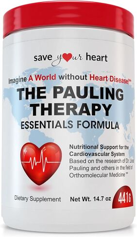 Cardio Health Powder Supplement - The Pauling Therapy Essentials Formula (PTEF) Healthy Vitamin C, B-12, L-Lysine, L-Arginine, Magnesium, Zinc + Vitamins, Minerals & Antioxidants in Saudi Arabia