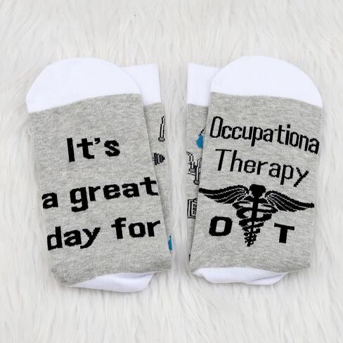 PXTIDY 2 Pairs Occupational Therapy Sock OT Student Gift OT Thank You Gift OT Therapist Sock in Saudi Arabia
