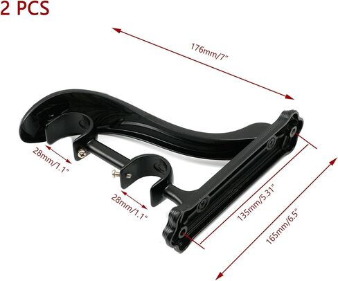 2 حزمة مزدوجة قضيب الستارة بين قوسين خمر ريشة شكل قابل للتعديل الستار الستارة قضيب حامل مجموعة الثقيلة قضيب الستارة جدار قوس لقضيب 1 إلى 1.2 بوصة، أسود in Kuwait