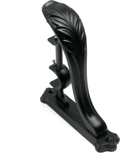 2 حزمة مزدوجة قضيب الستارة بين قوسين خمر ريشة شكل قابل للتعديل الستار الستارة قضيب حامل مجموعة الثقيلة قضيب الستارة جدار قوس لقضيب 1 إلى 1.2 بوصة، أسود in Kuwait