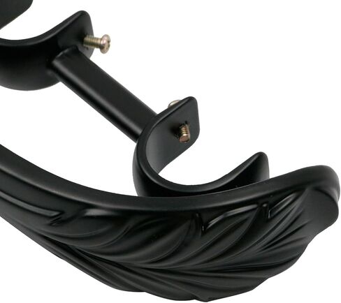 2 حزمة مزدوجة قضيب الستارة بين قوسين خمر ريشة شكل قابل للتعديل الستار الستارة قضيب حامل مجموعة الثقيلة قضيب الستارة جدار قوس لقضيب 1 إلى 1.2 بوصة، أسود in Kuwait