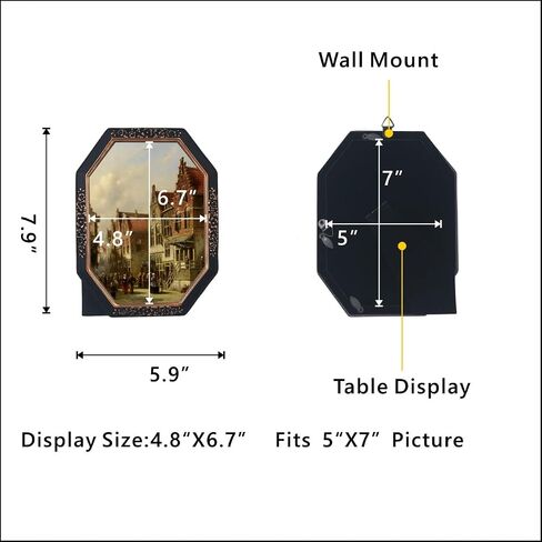 إطار صورة عتيق مقاس 5x7، مثبت على الحائط وشاشة سطح الطاولة، هدية معرض فني (ذهبي عتيق 5x7) in Kuwait