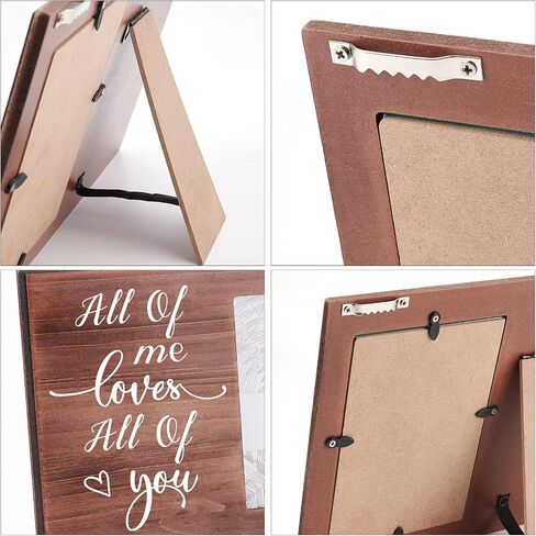 FINGERINSPIRE Lovers Romantic Picture Frame - All of me loves All of you Engaged Couples Photo Frame Wood Photo Frame Gifts for Couples, Lovers Valentine's Day Present - 4x6inch Photo in Saudi Arabia