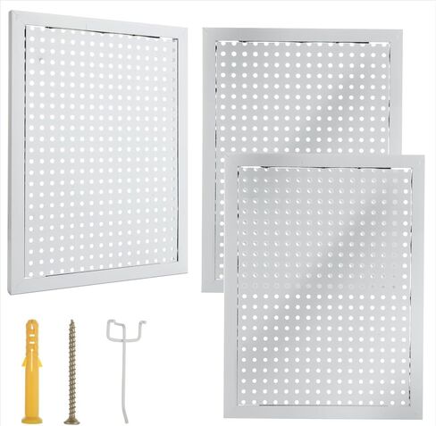 2 Pcs Metal Pegboard Wall Panels, 11.8 x 15.7 Inch Garage Pegboard Wall Organizer, 15-30 LBS Loading Peg Boards for Garage Tool Storage in Saudi Arabia
