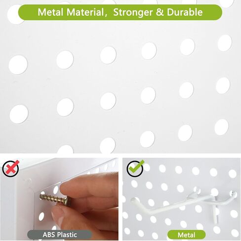 2 Pcs Metal Pegboard Wall Panels, 11.8 x 15.7 Inch Garage Pegboard Wall Organizer, 15-30 LBS Loading Peg Boards for Garage Tool Storage in Saudi Arabia