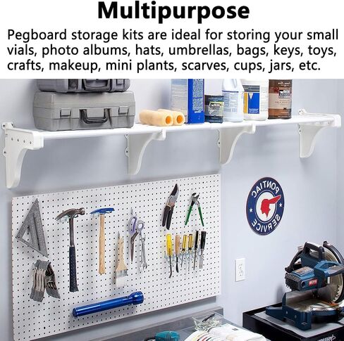 2 Pcs Metal Pegboard Wall Panels, 11.8 x 15.7 Inch Garage Pegboard Wall Organizer, 15-30 LBS Loading Peg Boards for Garage Tool Storage in Saudi Arabia