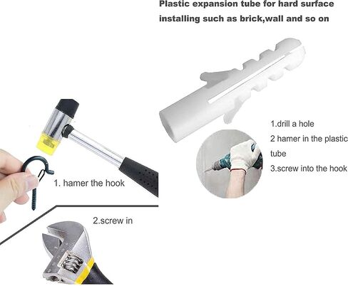 X-AT 20PCS Q-Hanger Safety Screw Hooks,Windproof Metal Hooks Screw,Ceiling Hooks Screw, Outdoor Light Hooks, for String Lights and Wire,Safety Buckle Design in Saudi Arabia
