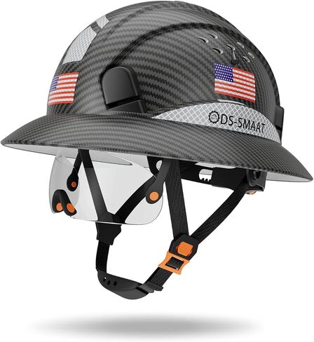 Full Brim Construction Hard Hat with Visor, 6-Point Ratchet Suspension Safety Helmet, Superior Impact Head Protection for Industry Use,ANSI Z89.1 Approved Safety Helmet,Great for Men&Women in Saudi Arabia