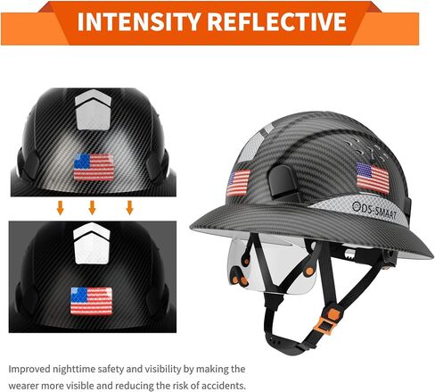 Full Brim Construction Hard Hat with Visor, 6-Point Ratchet Suspension Safety Helmet, Superior Impact Head Protection for Industry Use,ANSI Z89.1 Approved Safety Helmet,Great for Men&Women in Saudi Arabia