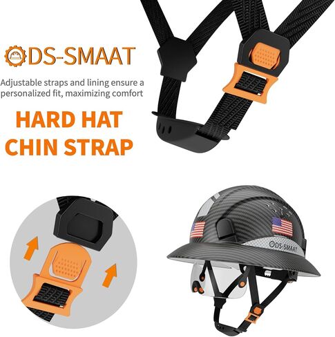 Full Brim Construction Hard Hat with Visor, 6-Point Ratchet Suspension Safety Helmet, Superior Impact Head Protection for Industry Use,ANSI Z89.1 Approved Safety Helmet,Great for Men&Women in Saudi Arabia