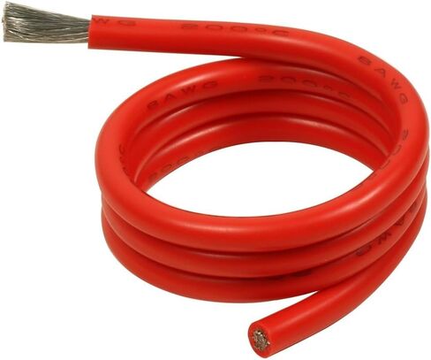 سلك سيليكون BNTECHGO 8 قياس 5 أقدام أحمر و5 أقدام أسود مرن 8 AWG سلك نحاسي معلب in Kuwait