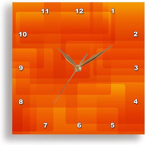 3dRose Wall Clock Silent - 13 inch - Bright Orange On Orange Rounded Rectangles Abstract - Abstract Art in Saudi Arabia