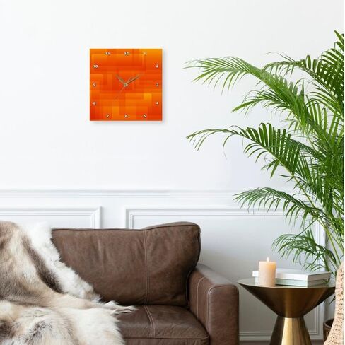 3dRose Wall Clock Silent - 13 inch - Bright Orange On Orange Rounded Rectangles Abstract - Abstract Art in Saudi Arabia
