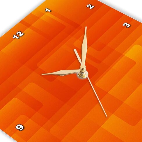 3dRose Wall Clock Silent - 13 inch - Bright Orange On Orange Rounded Rectangles Abstract - Abstract Art in Saudi Arabia