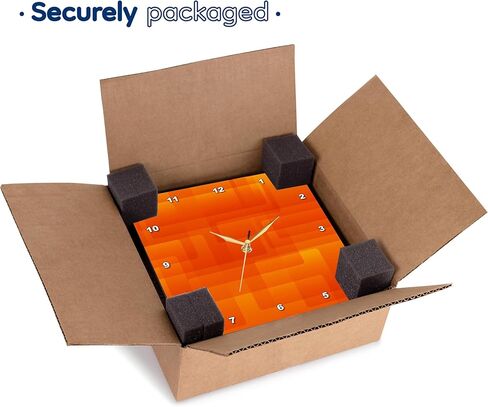 3dRose Wall Clock Silent - 13 inch - Bright Orange On Orange Rounded Rectangles Abstract - Abstract Art in Saudi Arabia