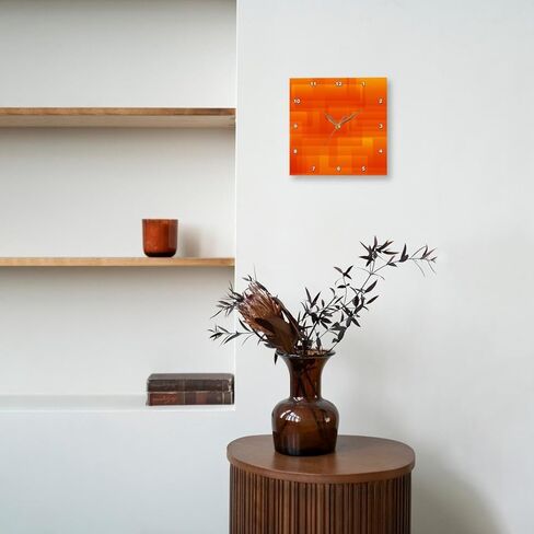 3dRose Wall Clock Silent - 13 inch - Bright Orange On Orange Rounded Rectangles Abstract - Abstract Art in Saudi Arabia