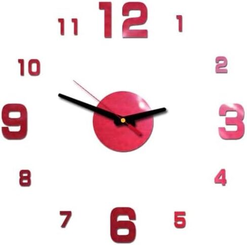 3D DIY Wall Clock, Living Room Dining Room Simple 3D Wall Sticker Wall Clock Creative Luminous DIY Acrylic Wall Clock Punch-Free Quartz Clock (15IN, Black) (Luminous) in Saudi Arabia