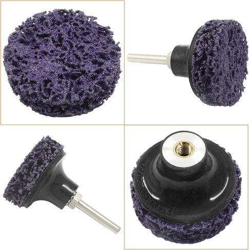 15 pcs Purple 50mm/2" Quick Change Easy Strip Wheel with 1pcs Black 1/4" Disc Pad Holder for Drill Cleans Welds, Rust Paint Removal Wheel in Saudi Arabia