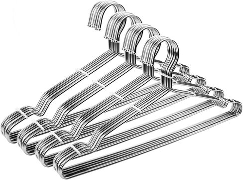 Seropy Coat Hangers Clothes 10 Pack Wire Hangers Heavy Duty Stainless Steel Hangers with Non Slip Grooves, Ultra Thin Metal Hangers Space Saving Clothing Hanger 16.5 Inch in Saudi Arabia