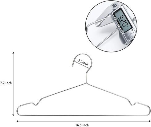 Seropy Coat Hangers Clothes 10 Pack Wire Hangers Heavy Duty Stainless Steel Hangers with Non Slip Grooves, Ultra Thin Metal Hangers Space Saving Clothing Hanger 16.5 Inch in Saudi Arabia