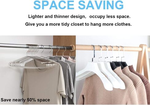 Seropy Coat Hangers Clothes 10 Pack Wire Hangers Heavy Duty Stainless Steel Hangers with Non Slip Grooves, Ultra Thin Metal Hangers Space Saving Clothing Hanger 16.5 Inch in Saudi Arabia