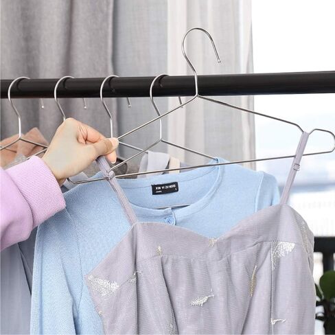Seropy Coat Hangers Clothes 10 Pack Wire Hangers Heavy Duty Stainless Steel Hangers with Non Slip Grooves, Ultra Thin Metal Hangers Space Saving Clothing Hanger 16.5 Inch in Saudi Arabia