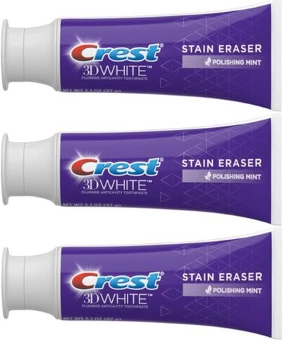 Crest 3D White Stain Eraser Teeth Whitening Toothpaste, Polishing Mint, 3.1 oz - Pack of 3 in Saudi Arabia