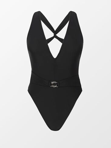 CUPSHE Women One Piece Swimsuit Deep V Neck Crisscross Back Cheeky Bathing Suits in Saudi Arabia