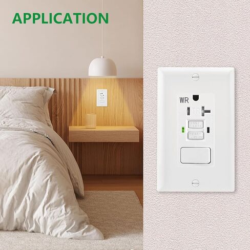 GFCI Outlet,Tamper Resistant GFCI Receptacle with Combination Switch,ETL Listed,Back &Side Wire,White (TR&WR20Amp) in Saudi Arabia