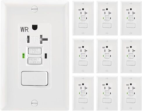 GFCI Outlet,Tamper Resistant GFCI Receptacle with Combination Switch,ETL Listed,Back &Side Wire,White (TR&WR20Amp) in Saudi Arabia