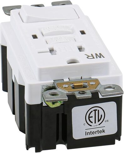 GFCI Outlet,Tamper Resistant GFCI Receptacle with Combination Switch,ETL Listed,Back &Side Wire,White (TR&WR20Amp) in Saudi Arabia
